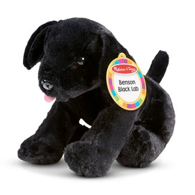 Melissa & Doug Benson Black Lab nose detail adds lifelike charm.