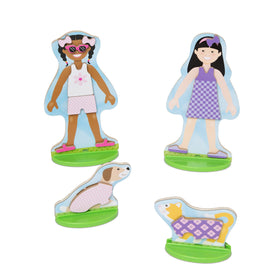 Melissa & Doug Best Friends magnetic outfits for mix-and-match dress-up fun.
