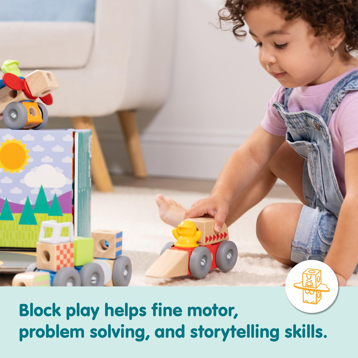 Melissa & Doug Blockables buildable blocks enable versatile mix-and-match.