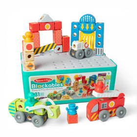 Melissa & Doug Blockables Deluxe City snap-and-play set for imaginative city building