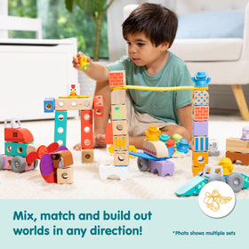 Melissa & Doug Blockables Town Snap and Play lets kids mix buildings and vehicles