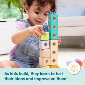 Melissa & Doug Blockables Town Snap and Play felt trees add tactile color details