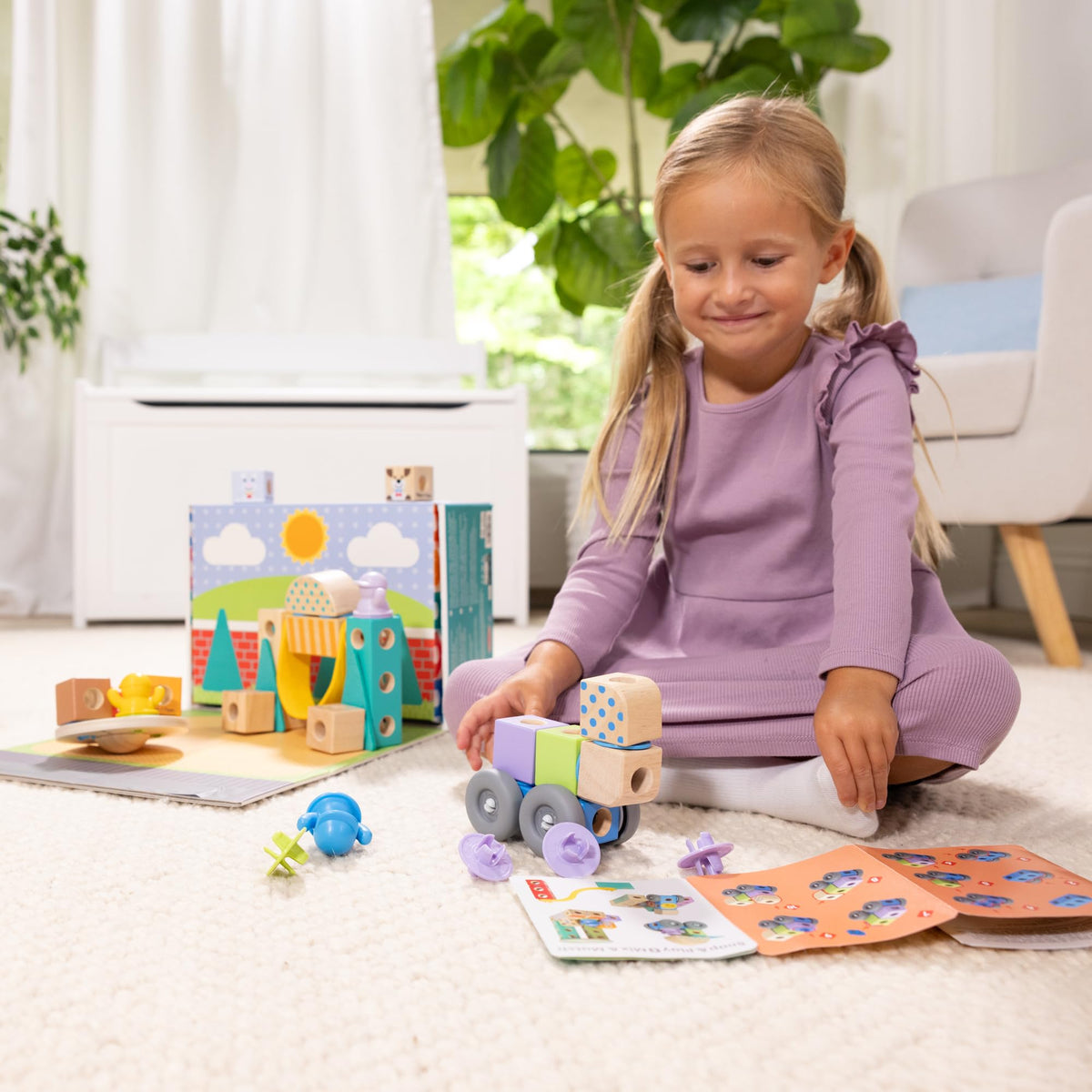 Melissa & Doug Blockables Town Snap and Play play figures spark storytelling and pretend play