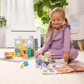 Melissa & Doug Blockables Town Snap and Play play figures spark storytelling and pretend play