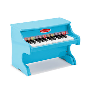 Melissa & Doug blue piano wooden front view for creative play.