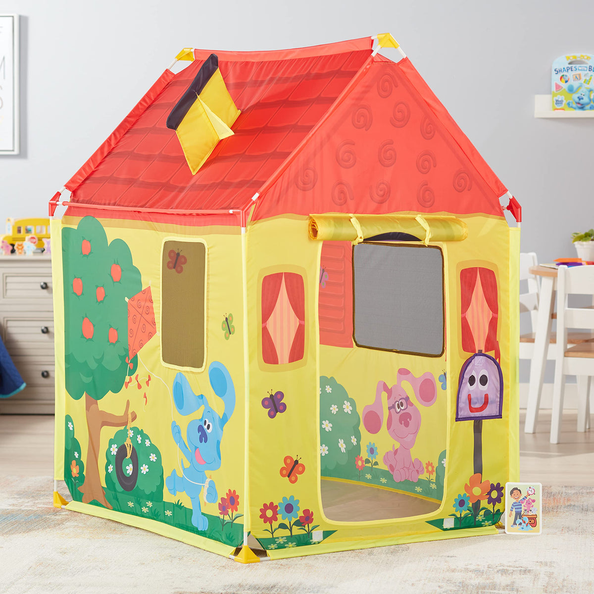 Melissa & Doug Blue's House Tent durable floor stands up to active kids