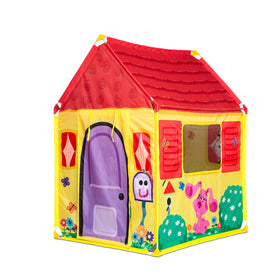 Melissa & Doug Blue's House Tent front door rolls up for quick imaginative play access
