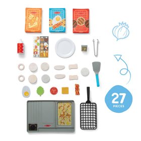 Melissa & Doug burger buns and fixings for building complete meals