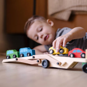 Melissa and Doug truck with smooth wheels supports durable, kid-friendly rolling fun.