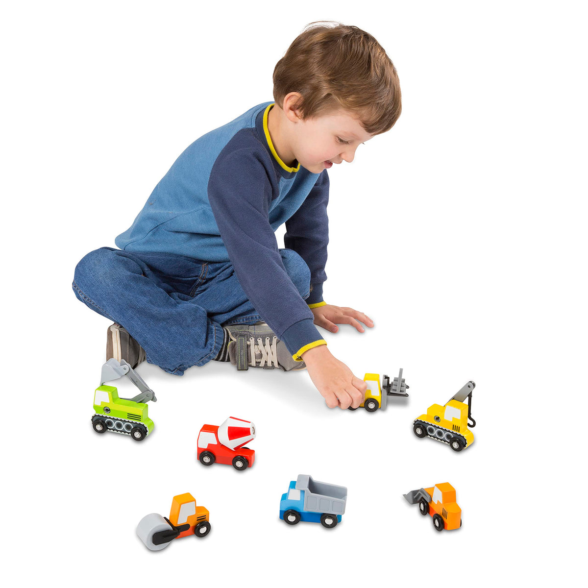 Melissa & Doug wooden cement mixer for hands-on construction pretend play