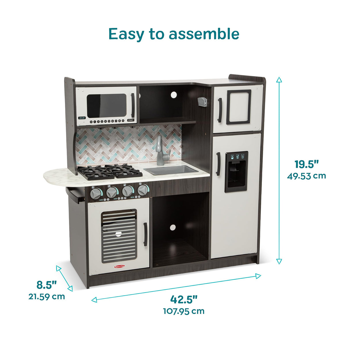 Melissa & Doug freezer storage adds space for toy groceries and meals.