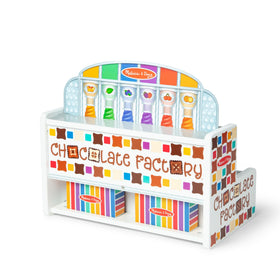 Melissa & Doug chocolate factory conveyor slider moves smoothly for realistic flow
