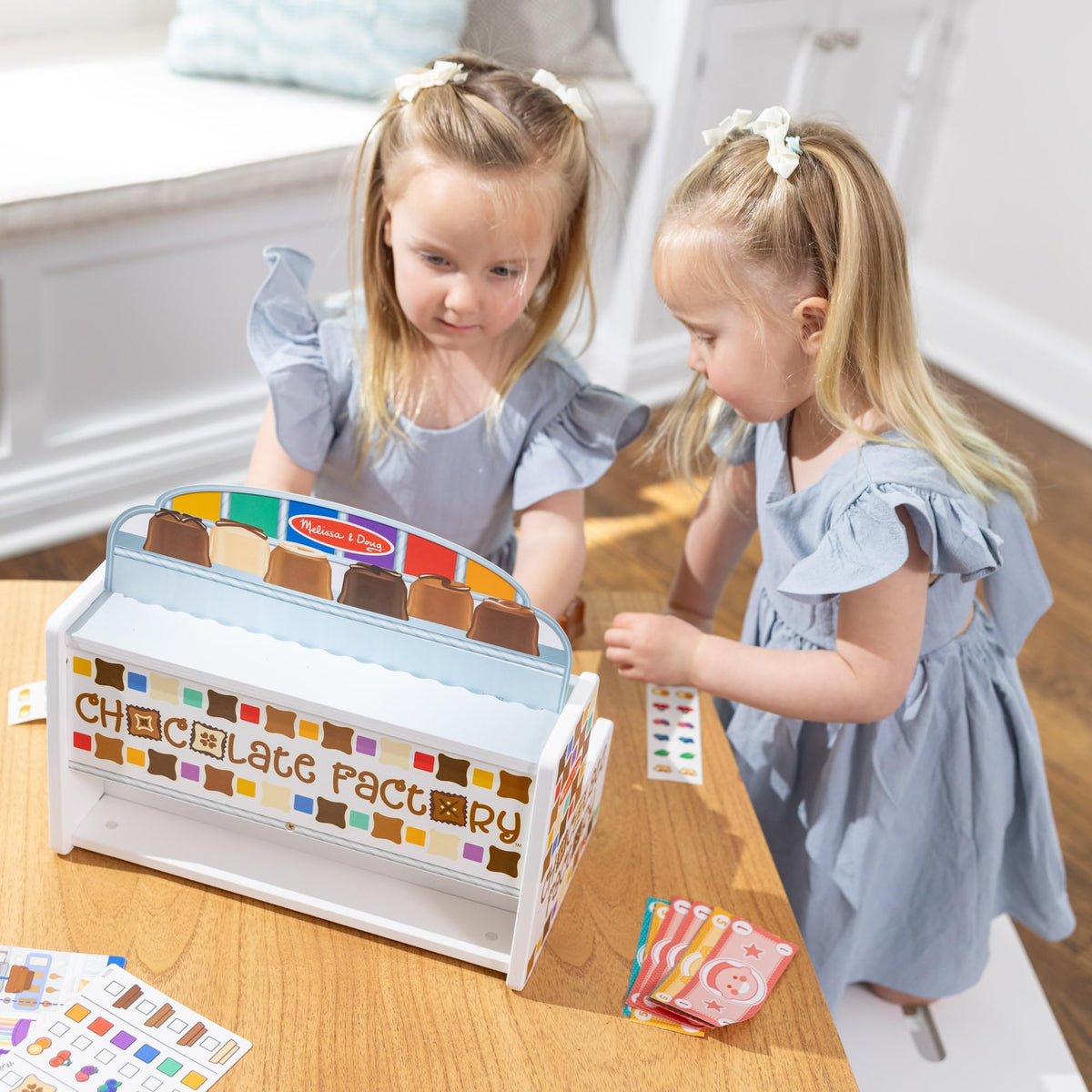 Melissa & Doug chocolate factory top piece adds color and shape to each treat