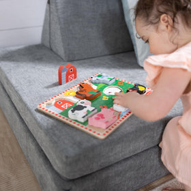 Melissa & Doug chunky puzzle stand-up pieces support interactive learning and spatial awareness