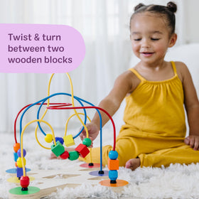 Melissa and Doug Bead Maze showcases sturdy wood construction for lasting play