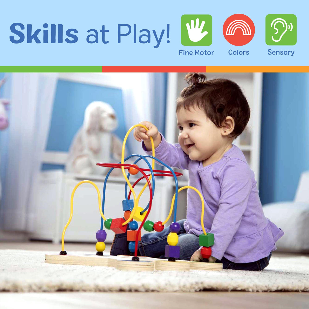 Melissa and Doug bead maze supports fine motor skills and early color recognition