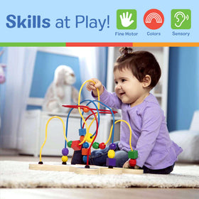 Melissa and Doug bead maze supports fine motor skills and early color recognition