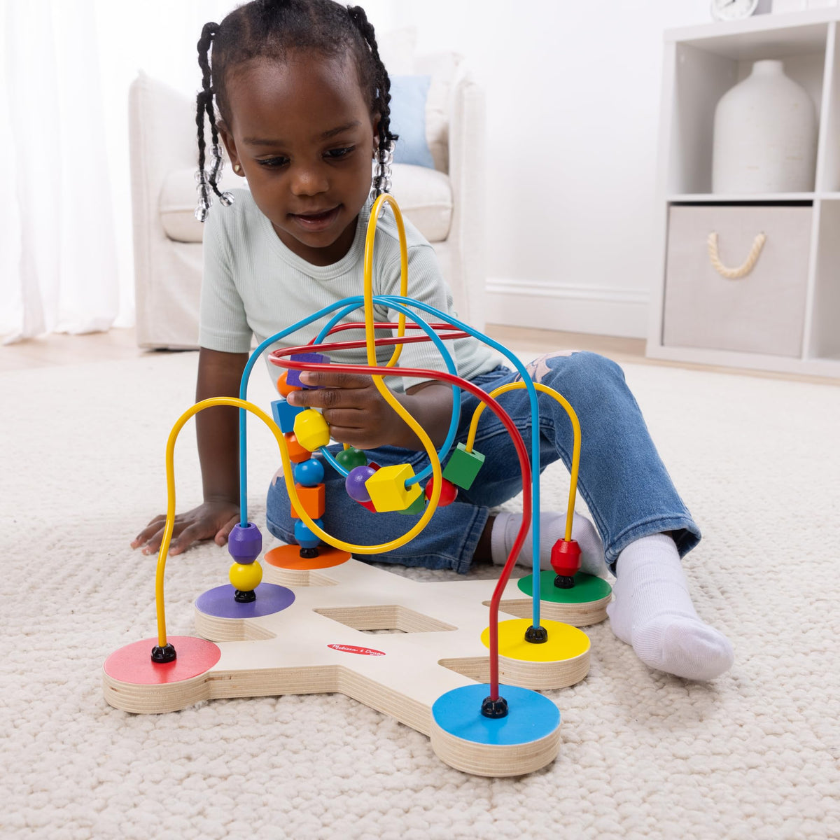 Melissa and Doug Classic Bead Maze roller-coaster wires encourage exploration and hand-eye coordination