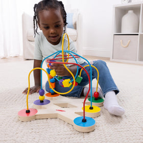 Melissa and Doug Classic Bead Maze roller-coaster wires encourage exploration and hand-eye coordination