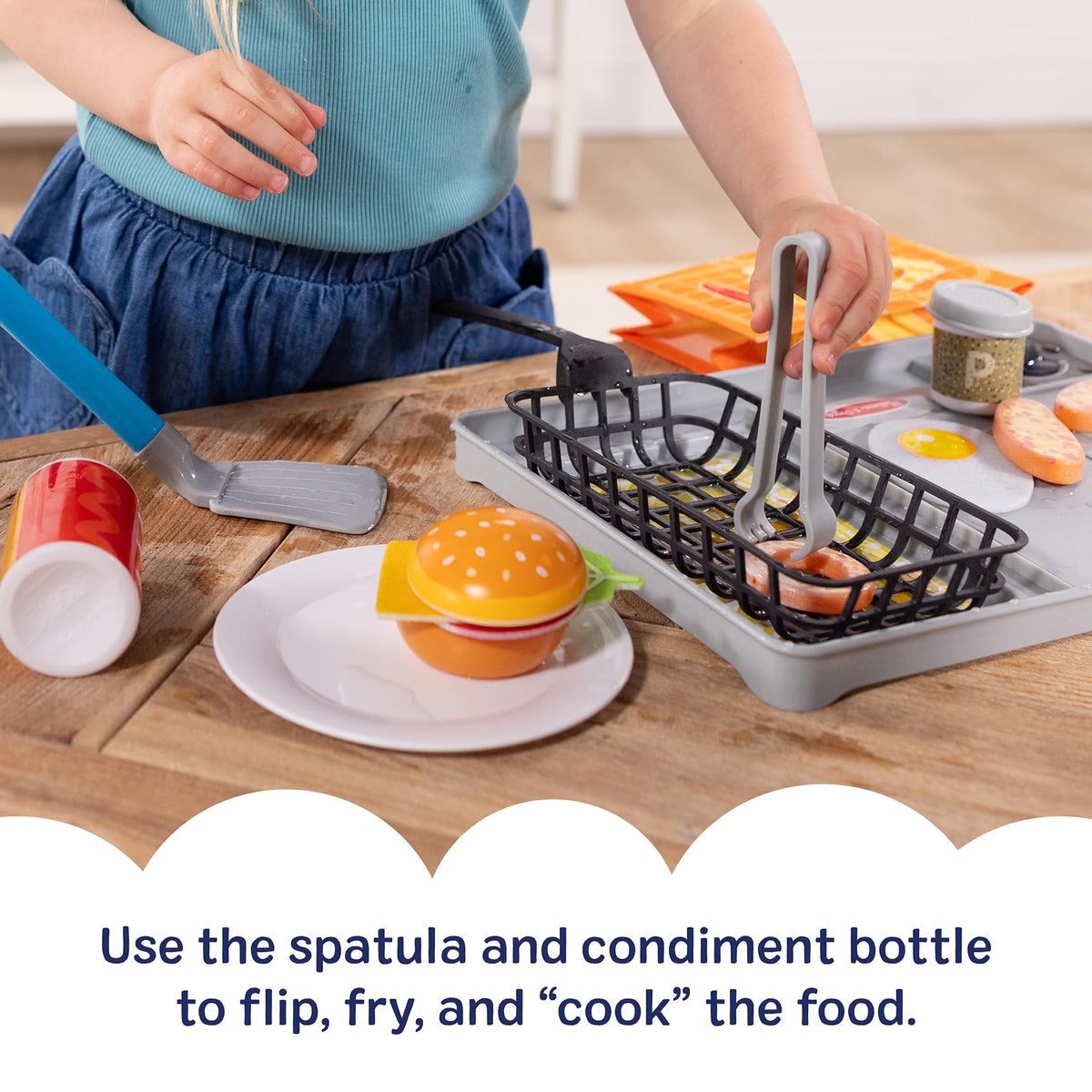 Melissa & Doug condiment bottle water drip reveals ketchup and mustard details