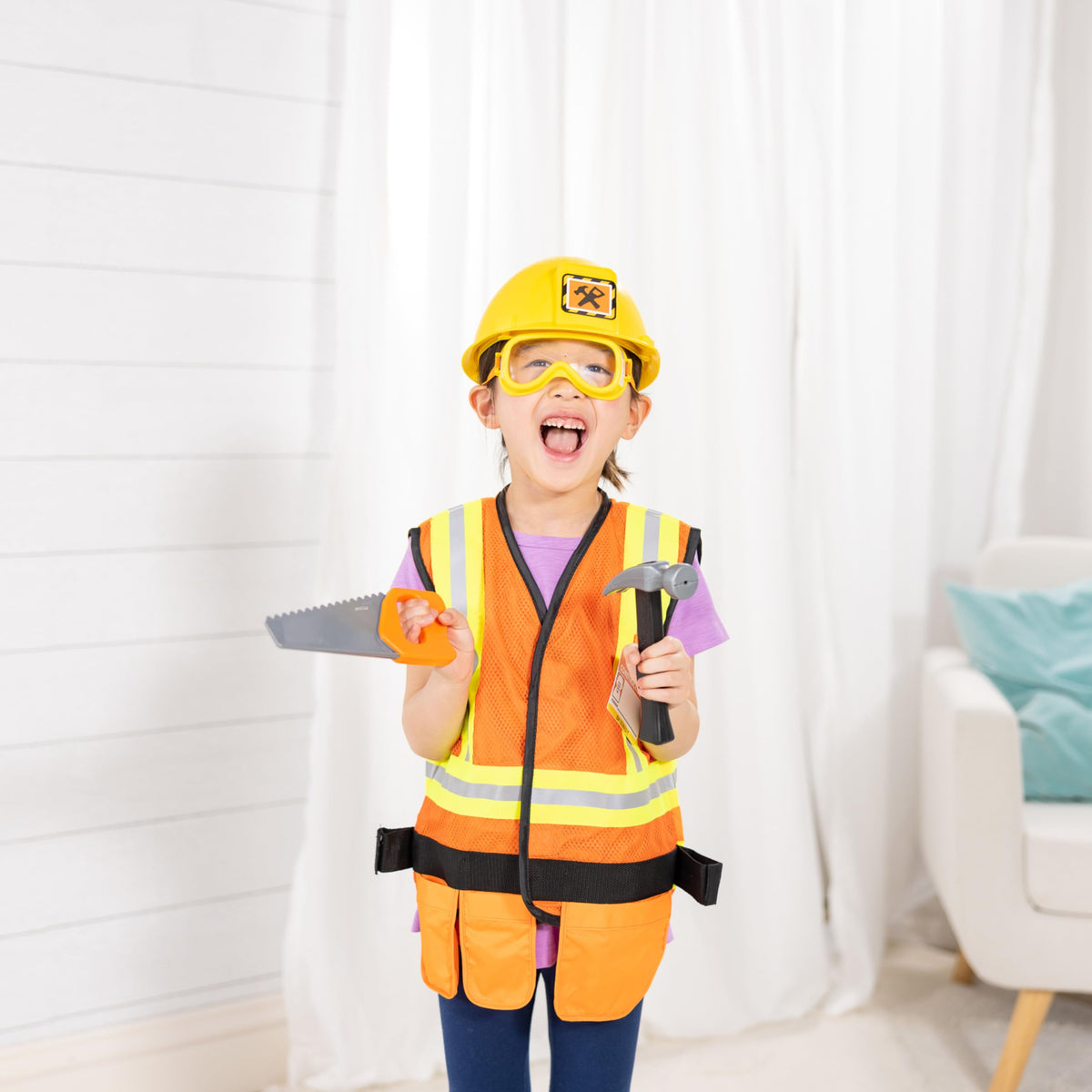 Child wearing complete set ready for classroom or home pretend play.