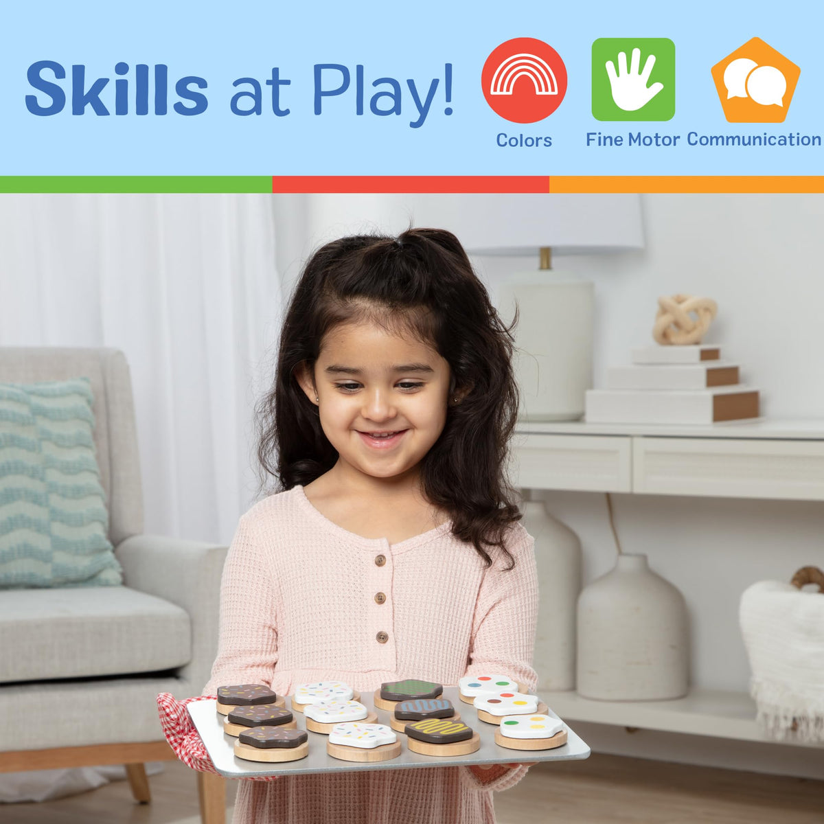 Melissa & Doug cookie sheet for baking pretend treats in a play kitchen.