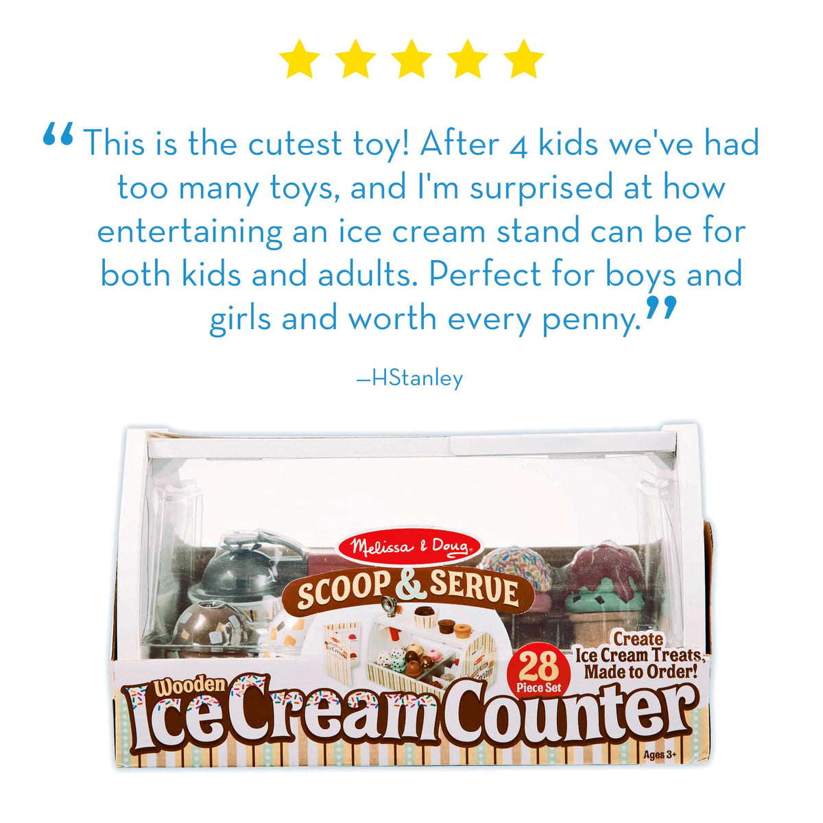 Melissa & Doug countertop with ports keeps treats organized during play.
