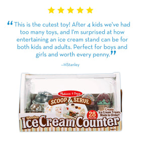 Melissa & Doug countertop with ports keeps treats organized during play.