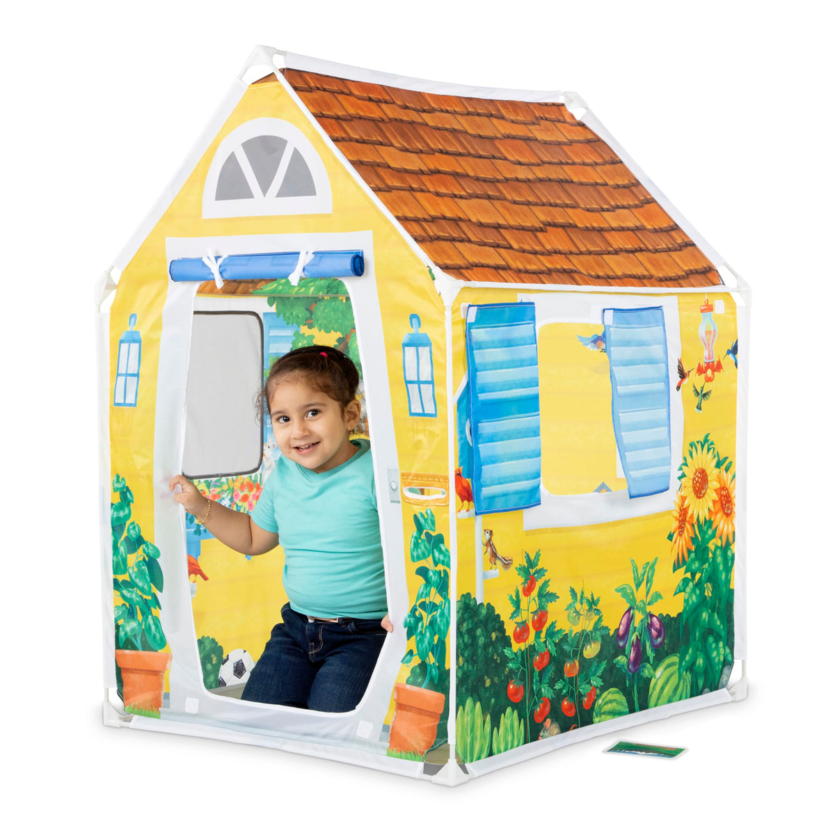Melissa & Doug Cozy Cottage exterior artwork garden scene inspiring storytelling