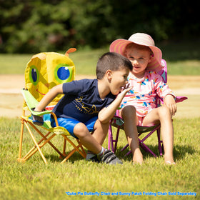 Travel-ready Cutie Pie Butterfly Camp Chair compact for car trips.