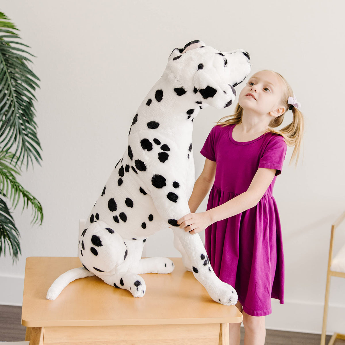 Floppy ears and lifelike details invite interactive storytelling with the plush.