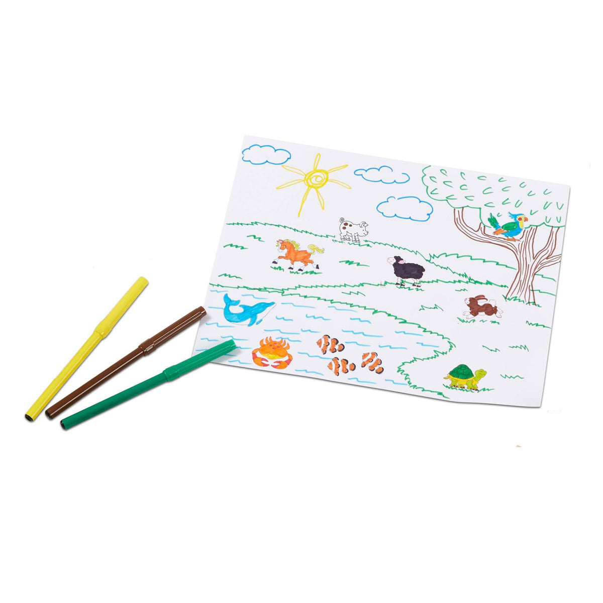 Melissa & Doug green and brown ink pads—vibrant colors for detailed animal art.