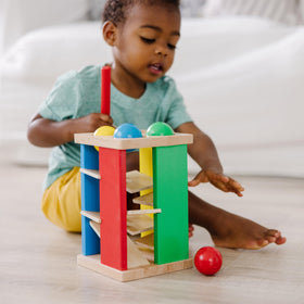 Melissa & Doug Pound & Roll Tower balls rolling down ramps supports color and shape recognition