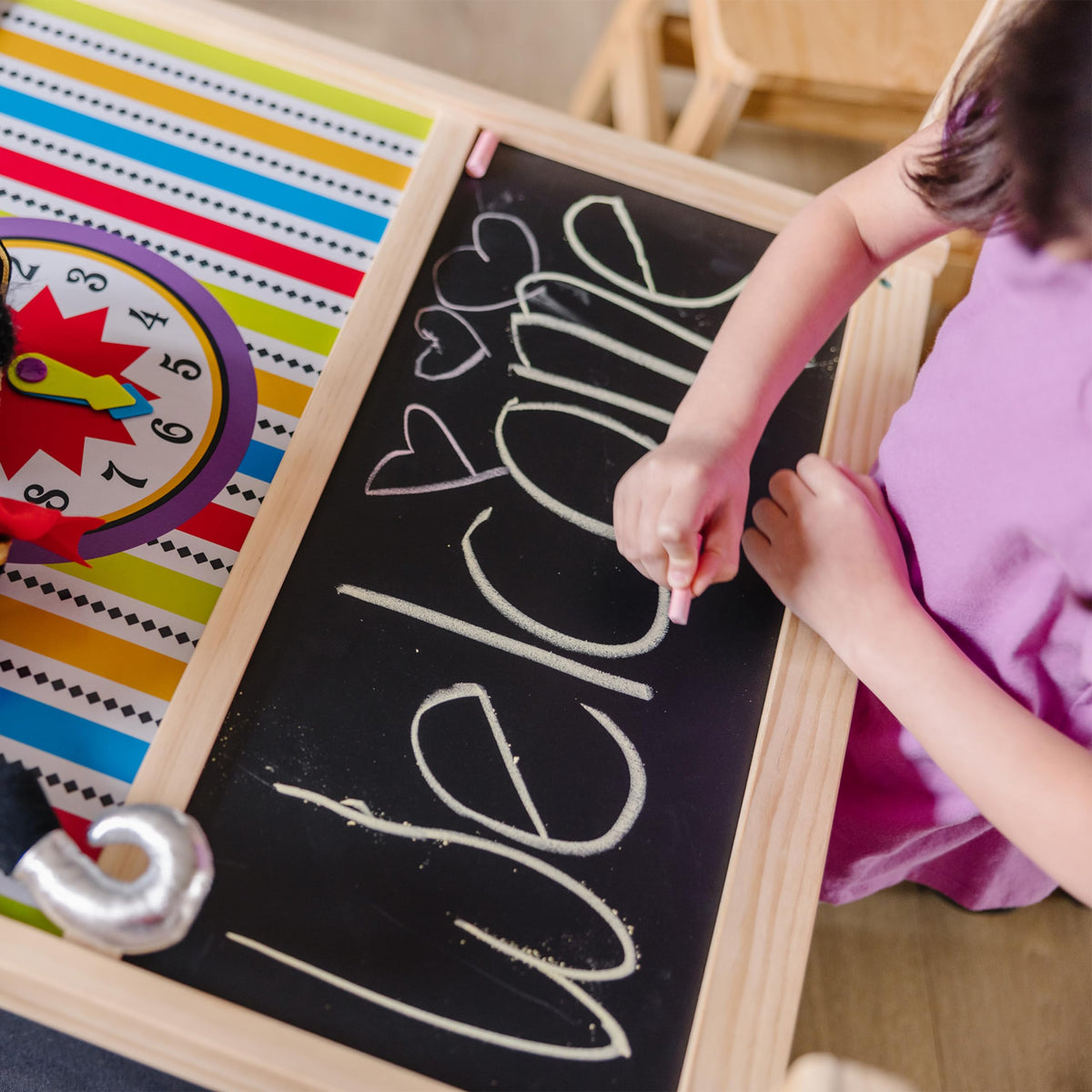 Sturdy non-tip base keeps Melissa and Doug puppet theater steady.