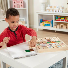 Melissa & Doug animal stamps set—encourages storytelling and imaginative play during arts.