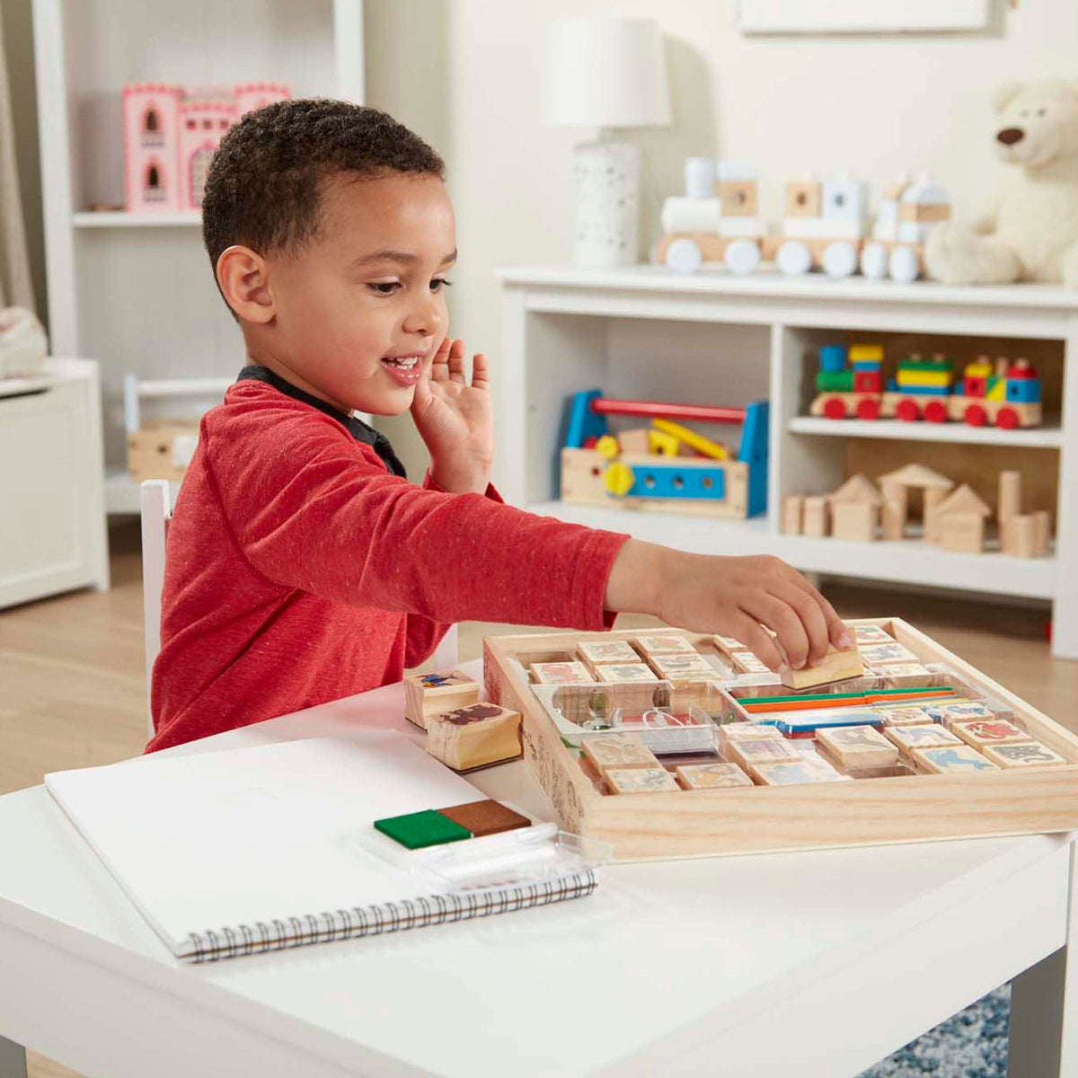 Melissa & Doug stamps 30 animal figures—great for crafts, cards, and classroom activities.