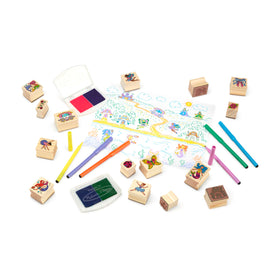 Melissa and Doug wooden-handled stamps ideal for cards and notebooks.