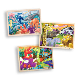 Melissa & Doug dinosaurs puzzle: vibrant 24-piece set supports imaginative play and fine motor skills.
