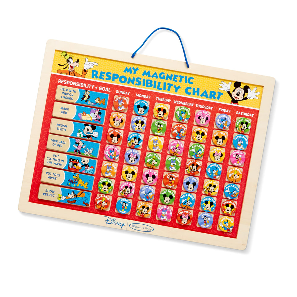 Melissa and Doug Mickey Mouse magnetic responsibility chart front view promotes goal setting for kids