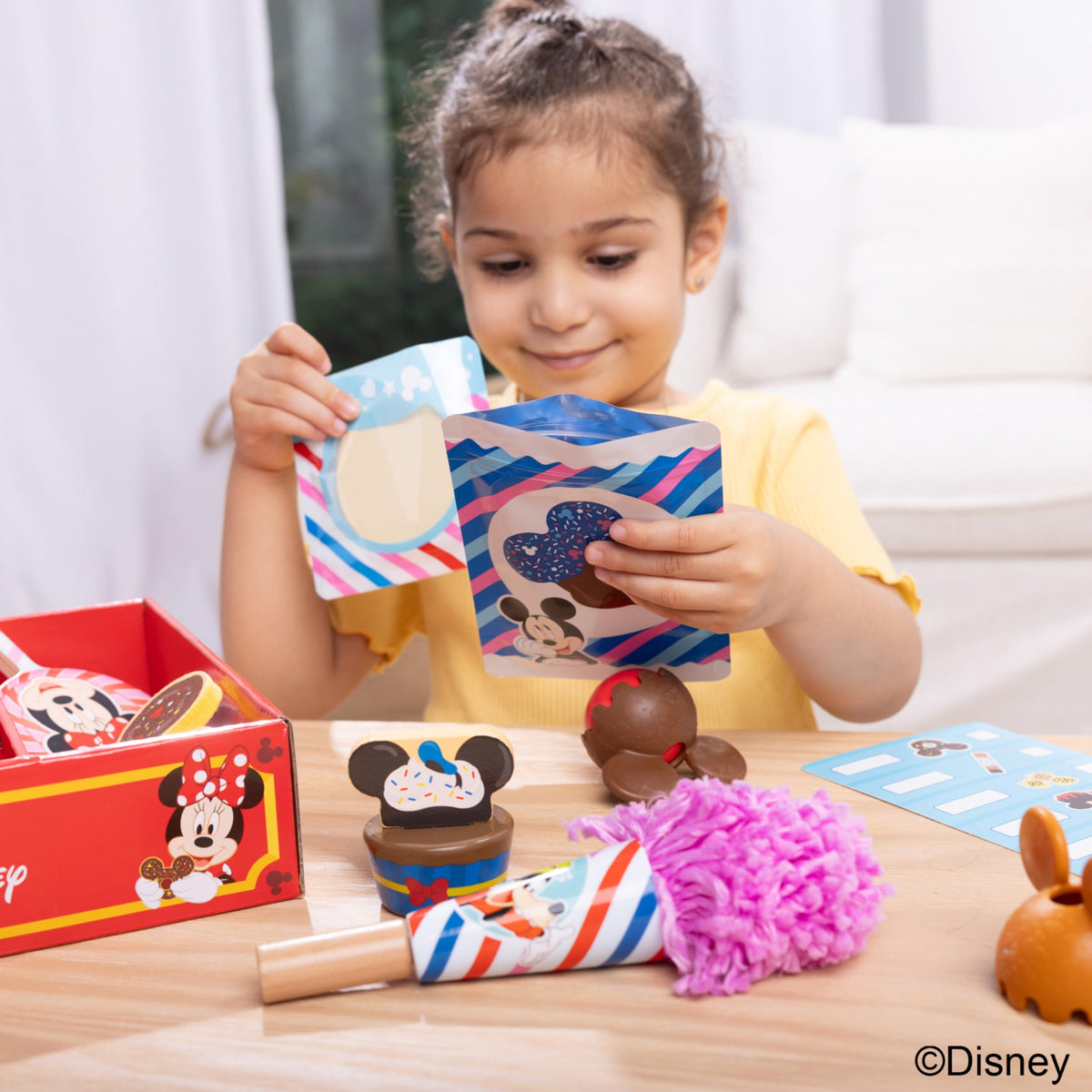 Melissa & Doug Disney felt donut provides soft texture for roleplay.