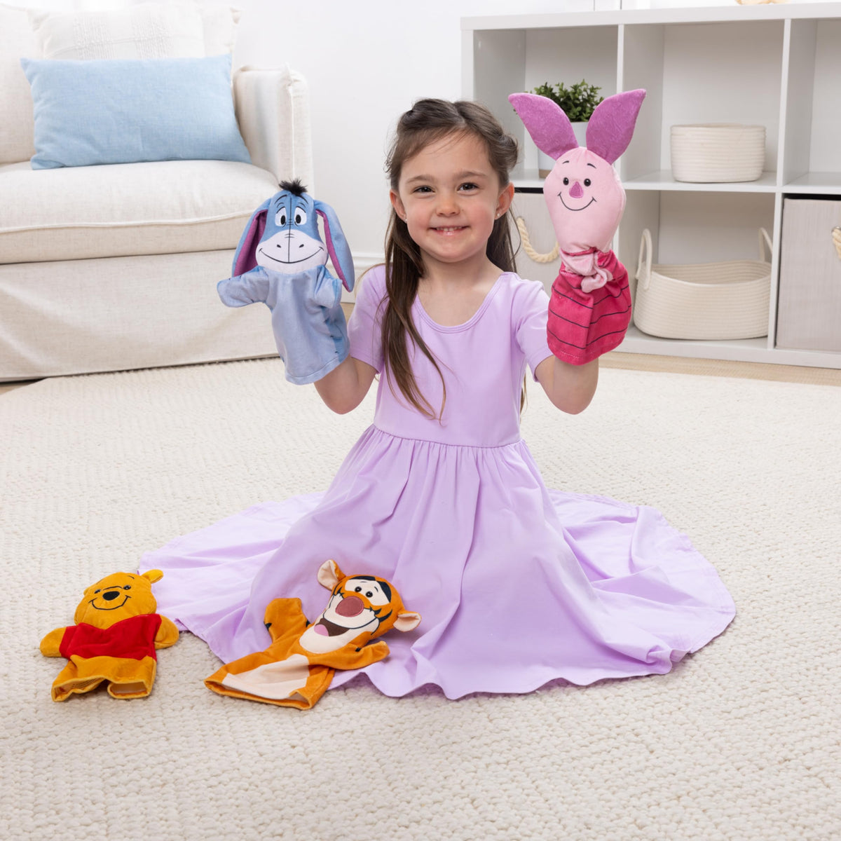 Puppets sized for kids and adults to explore together in Melissa & Doug set