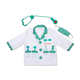 Melissa & Doug doctor costume coat for imaginative dress-up play.