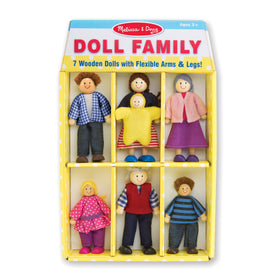 Melissa & Doug colorful-clothing dolls with durable outfits stand out for play.
