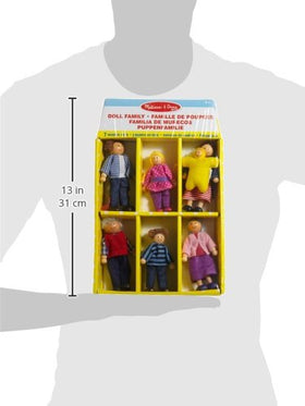 Melissa & Doug parents dolls support role-playing family scenarios in playtime.