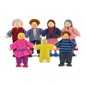 Melissa & Doug poseable-doll-family-figures enable creative storytelling during pretend play.