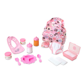 Melissa & Doug doll feeding bib keeps pretend meals tidy for kids.
