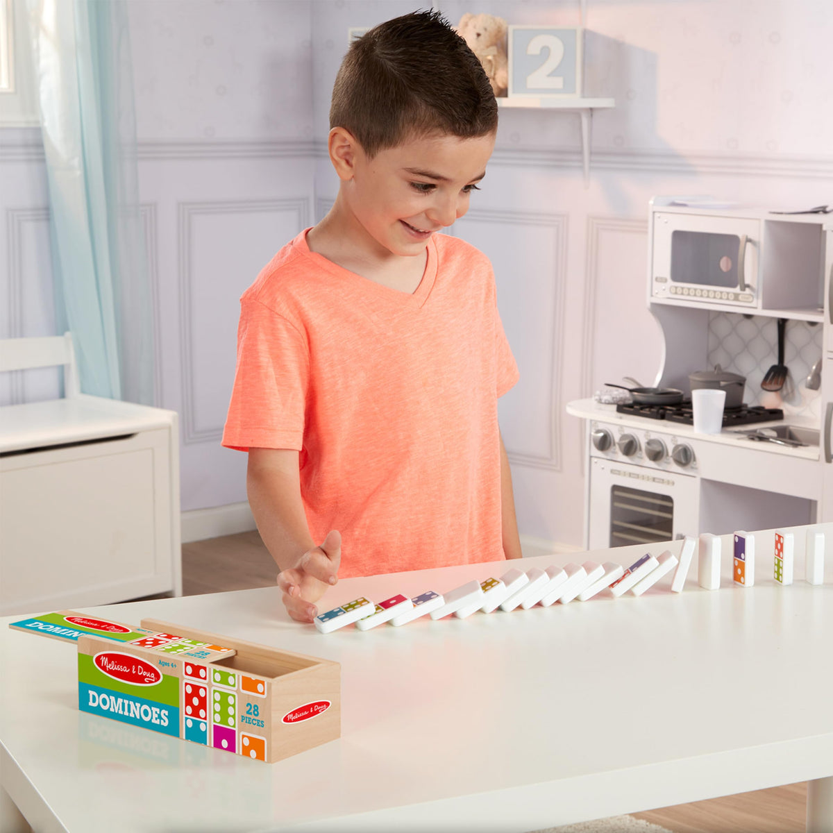 Melissa & Doug wooden storage box with lid ready for tidy storage and display