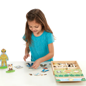 Double-sided figures invite versatile character interactions in Melissa & Doug set.