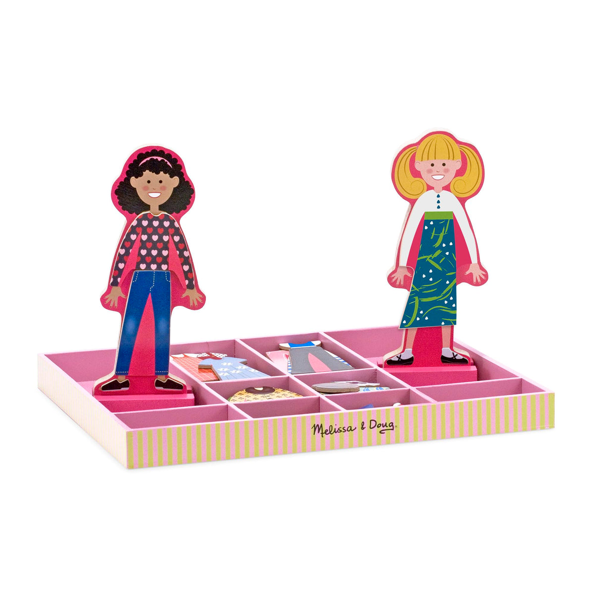 Two wooden dolls ready for storytelling and role-play adventures.