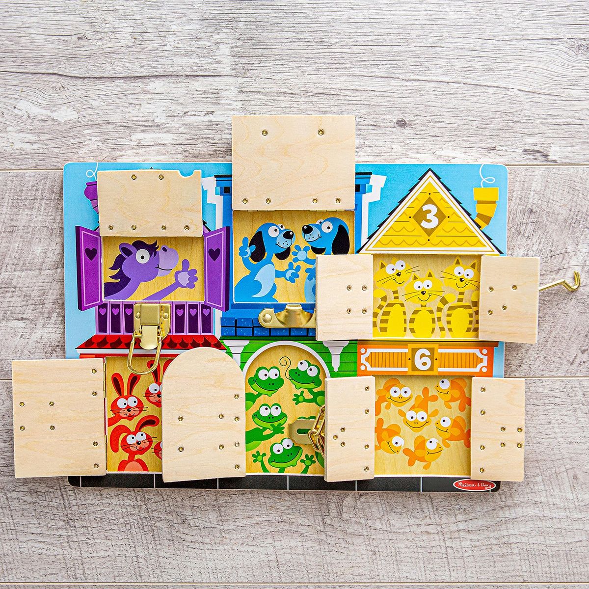 Melissa & Doug wooden construction ensures durable home or classroom use.